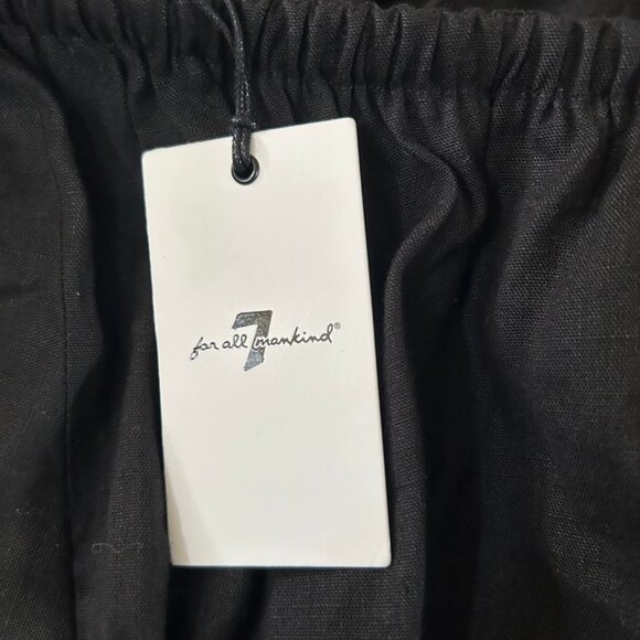 NWT 7 for All Mankind one sleeve Black linen Dress Medium - Picture 3 of 8